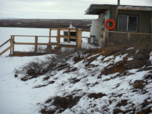 outside of sauna building at Toolik Field station