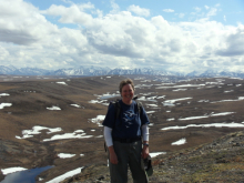 Ms. Steiner taking a break from the walk up Jade Mountatin to enjoy the view!