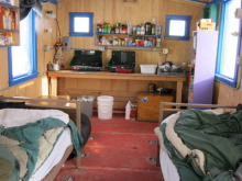 Inside of the hut