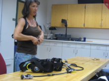 Stacy and some of the SCUBA gear