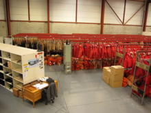 Inside of the Warehouse with the Extreme Cold Weather gear 