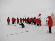 Cutting snow blocks