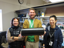 Gretchen, Paul, and Pauline with their pH Sensor