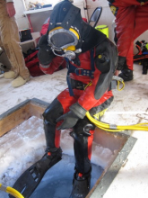 Stacy in her hard hat gear