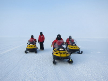 Heading out on Ski-doos