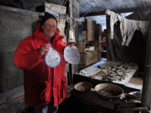 Paul with two Water Drops in the hut