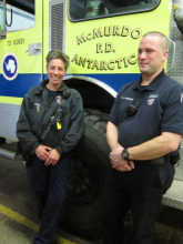 Two Antarctic firefighters