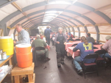 Anne in the galley at the big balloon city. 