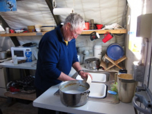 Paul helping the field camp by doing dishes!