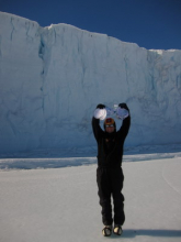 Tina and WATER DROPs at the Barne Glacier