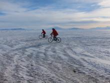 biking on the ice