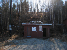 The entrance to the permafrost tunnel