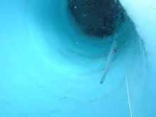 The view of the hole from a diver’s perspective. 