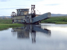 Working dredge in Nome.