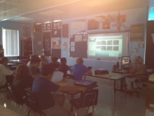 Students listening to a PolarConnect Event