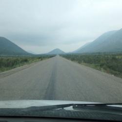 Glacial valley with heavy smoke