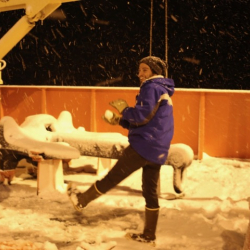 Snowball fight on the deck of the Nathaniel B. Palmer