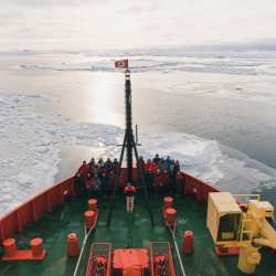 The science team on the R/V Nathaniel B. Palmer icebreaker