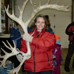 Alex holding reindeer antler