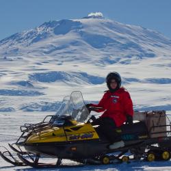 In front of Mt Erebus