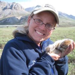 Alicia with Arctic ground squirrel