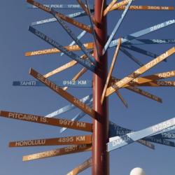 Direction sign at the International Arcitc Research Center