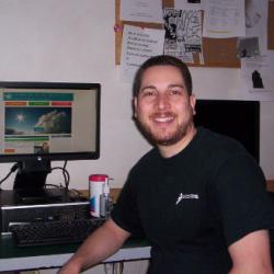 Writing a PolarTREC post at the computer room of building 155 in McMurdo Station