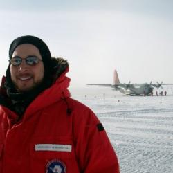 Me with the LC-130 airplane in the background.