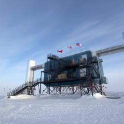 The IceCube Neutrino South Pole Observatory.  Credit: IceCube Collaboration.