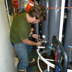 Chris Dufore setting Niskin Bottles