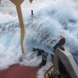 The stern takes a bath