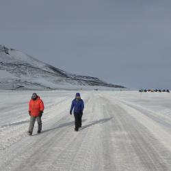 Walking along the ice