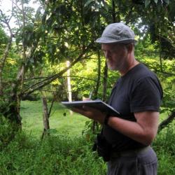 Jim Zook taking recording bird sightings