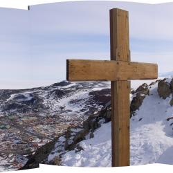 Scott's cross above McMurdo Staion