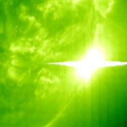 Solar Flare taken by NASA Solar and Heliospheric Observatory