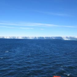 The face of the Mertz glacier from the bow.