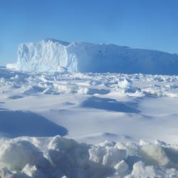 A tight squeeze to avoid one of thousands of ice bergs