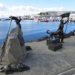 The monument in Hobart Harbor.