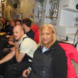 Jackie Hams aboard the C-17 Ice flight.