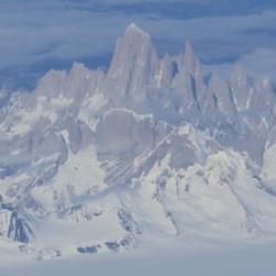 Airplane view flying to Punta, Arenas