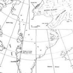 Map showing location of Russell Glacier