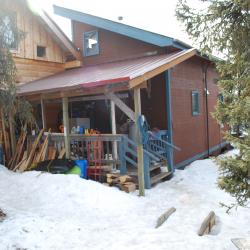 The front porch of our cabin