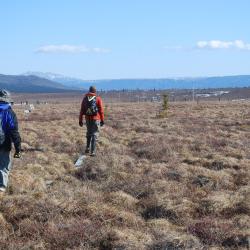 Christian and Rosvel walking out to the Gradient Site.