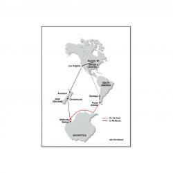 Route that I will travel to and from Antarctica