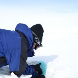 Getting a Snow Layer Sample in Greenland