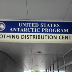 United States Antarctic Program Clothing Distribution Center sign