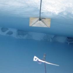 Crevasse with radar reflection plate