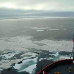 Ice off the bow of the U.S.C.G.C. Healy