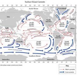 New York State Education Department Regents Earth Science Reference Tables Page 10 Surface Ocean Currents