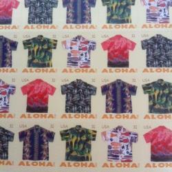 US Postal Service Aloha Hawaiin shirt 32 cent postage stamp picture.